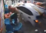 Malam Kelabu di Pasar Kaget Binjai: Brio Putih Seruduk Lapak PKL, Tiga Pengunjung Luka-Luka